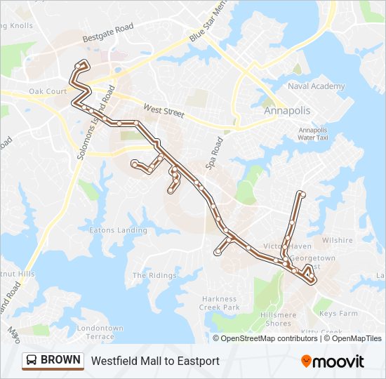 BROWN Bus Line Map