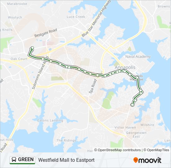 GREEN bus Line Map