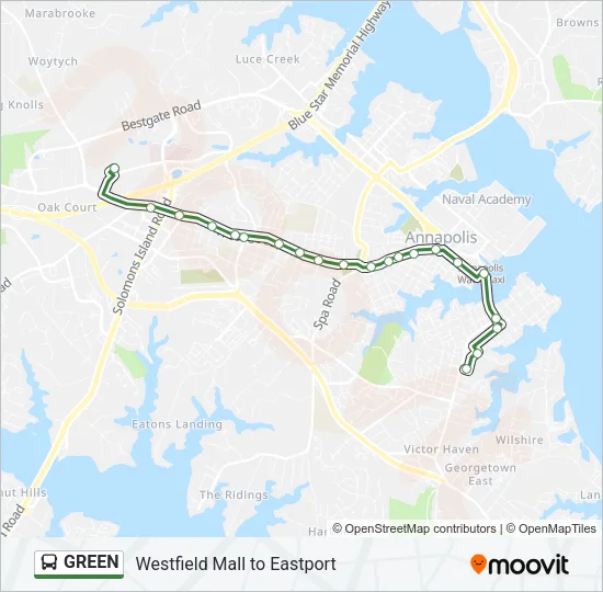GREEN Bus Line Map