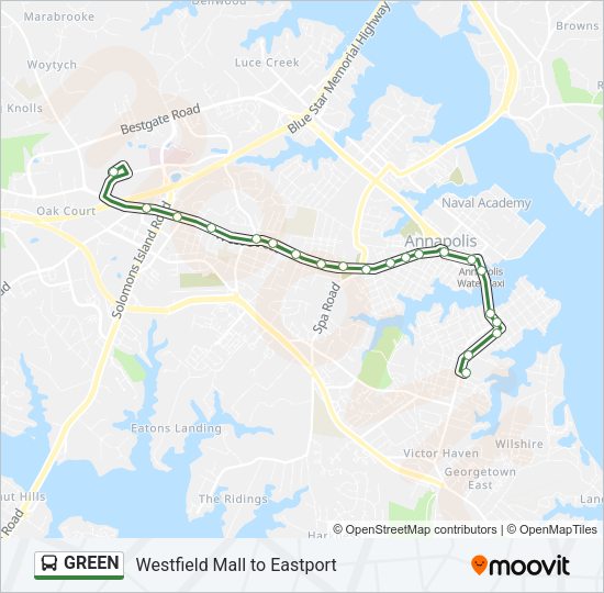 GREEN Bus Line Map