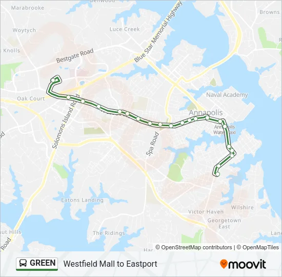 GREEN Bus Line Map