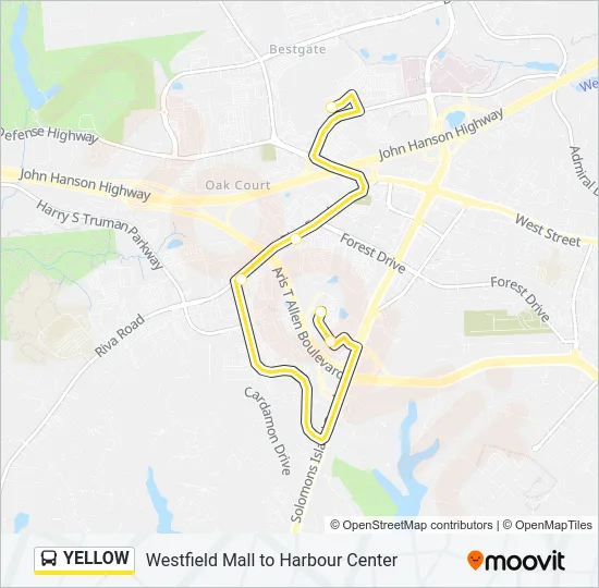 YELLOW Bus Line Map