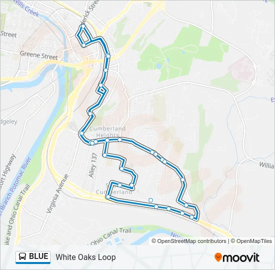 BLUE Bus Line Map
