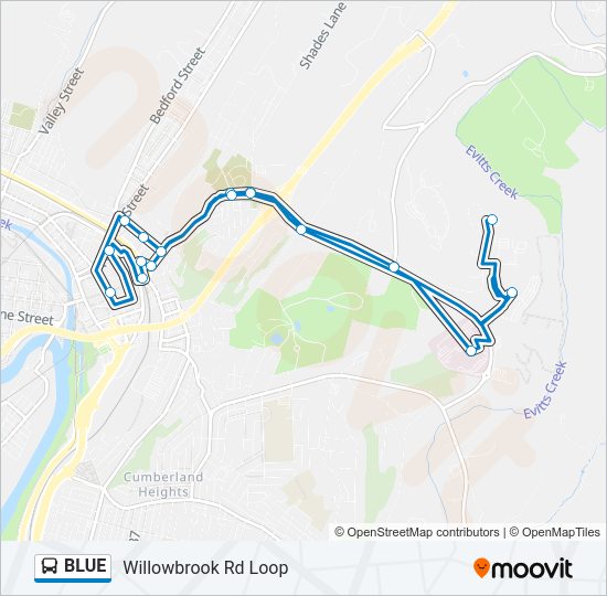 BLUE Bus Line Map