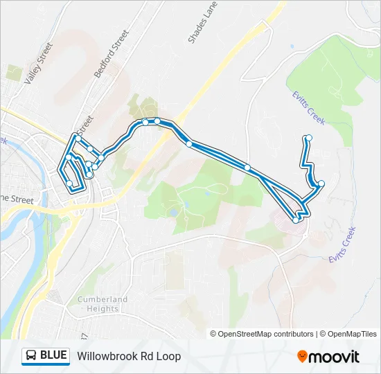 BLUE Bus Line Map