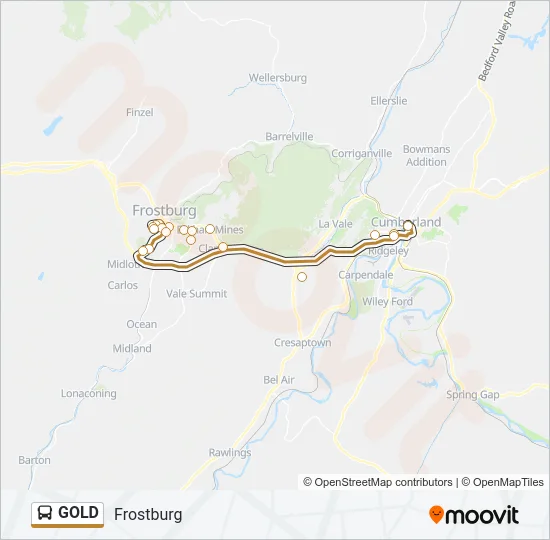 GOLD Bus Line Map