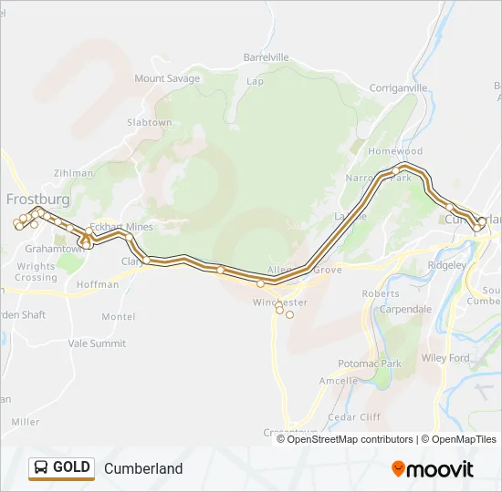 GOLD Bus Line Map