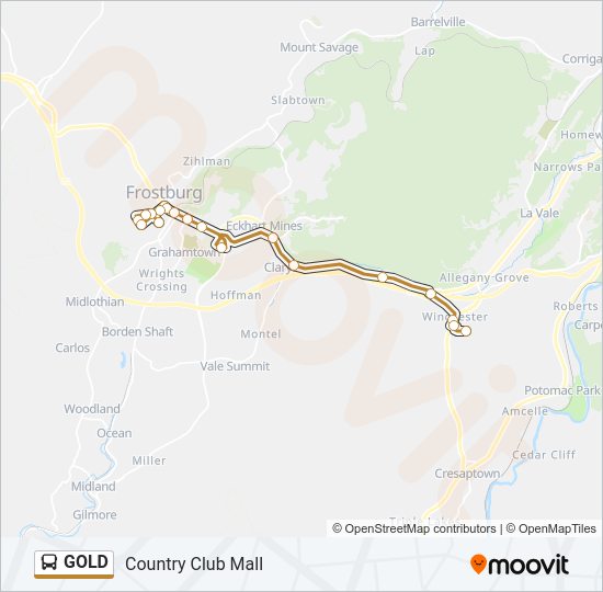 GOLD Bus Line Map