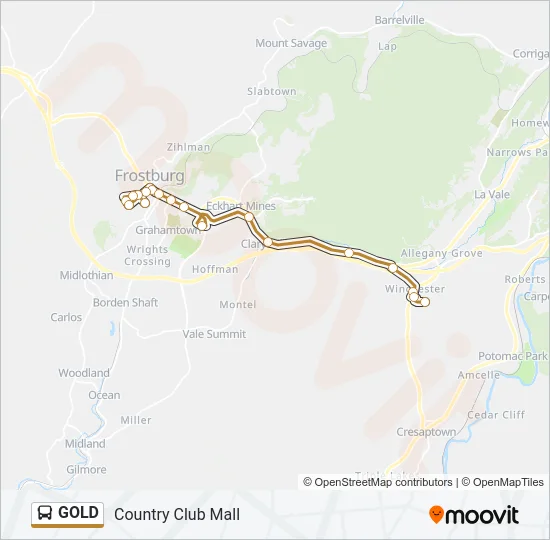 GOLD Bus Line Map