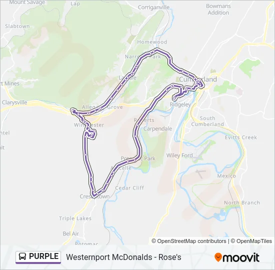 PURPLE Bus Line Map
