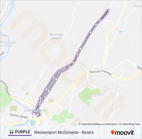 PURPLE Bus Line Map