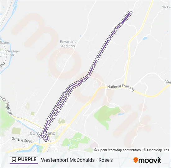 PURPLE Bus Line Map