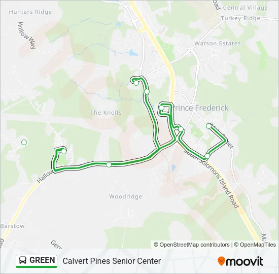 GREEN Bus Line Map