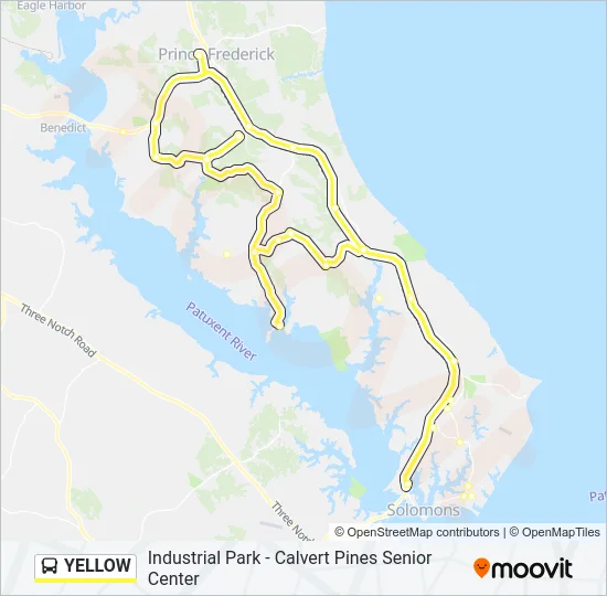 YELLOW Bus Line Map