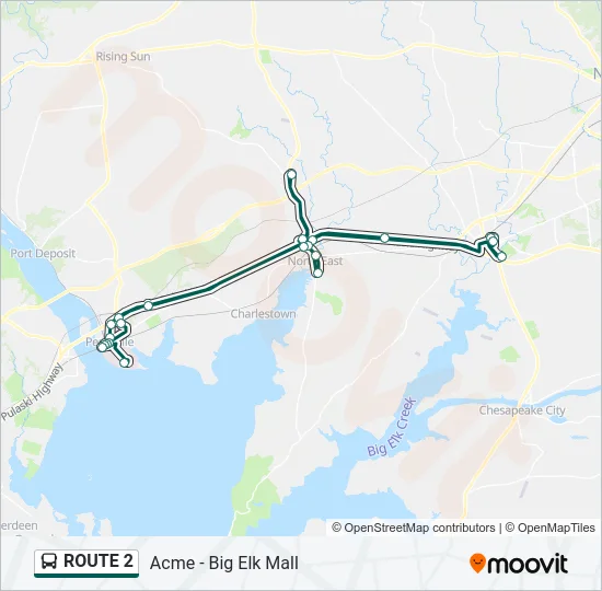 ROUTE 2 Bus Line Map