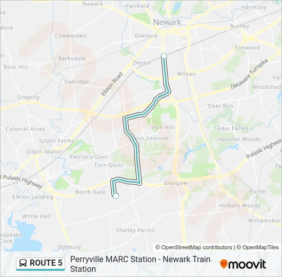 ROUTE 5 Bus Line Map