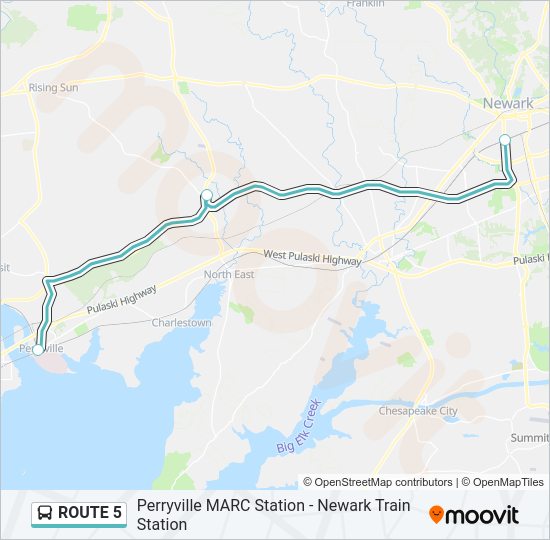 ROUTE 5 Bus Line Map