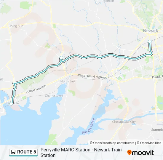 ROUTE 5 Bus Line Map