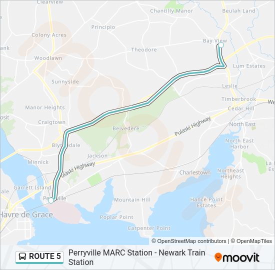 ROUTE 5 Bus Line Map