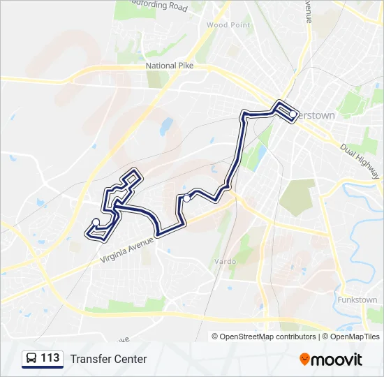113 Bus Line Map
