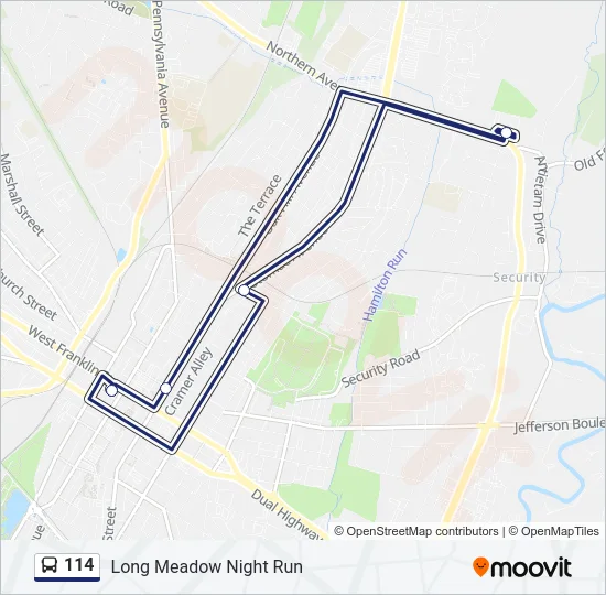 114 Bus Line Map