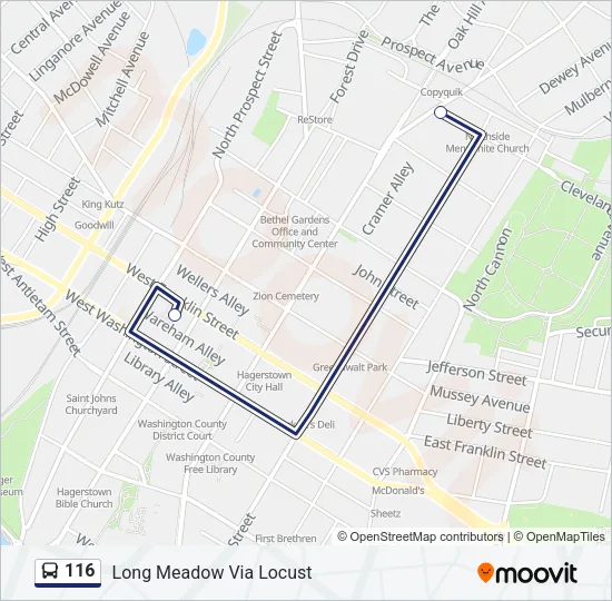 116 Bus Line Map
