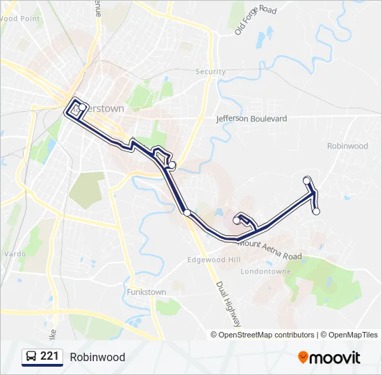 221 Bus Line Map