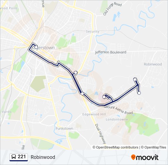 221 Bus Line Map