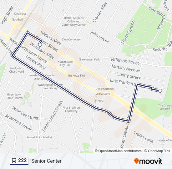 222 Bus Line Map