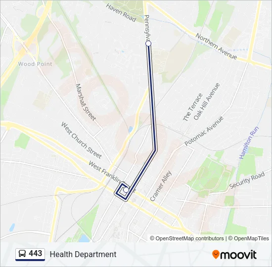 443 Bus Line Map