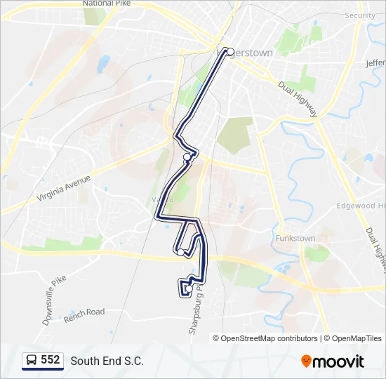 552 Bus Line Map