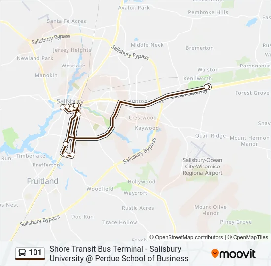 101 Bus Line Map