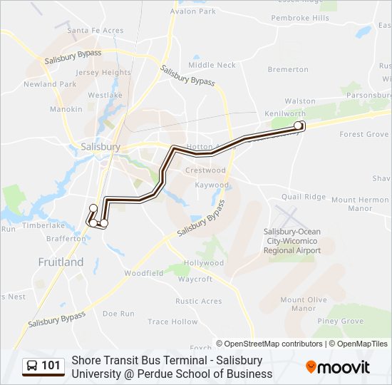 101 Bus Line Map