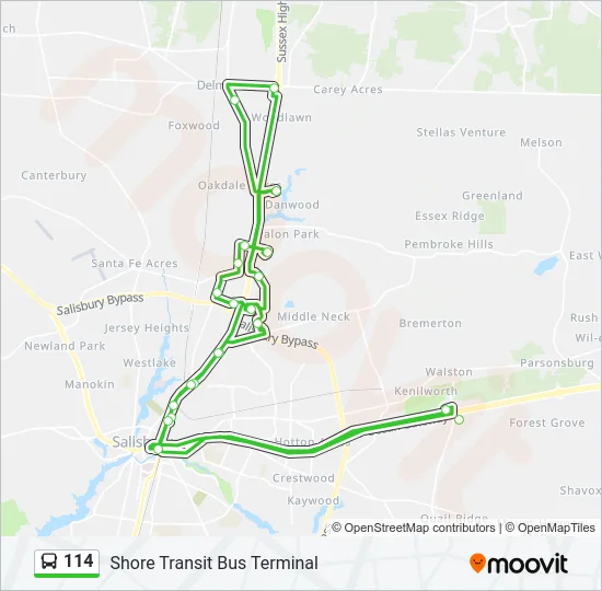 114 Bus Line Map
