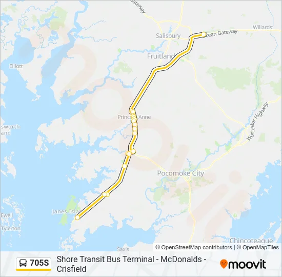 705S Bus Line Map