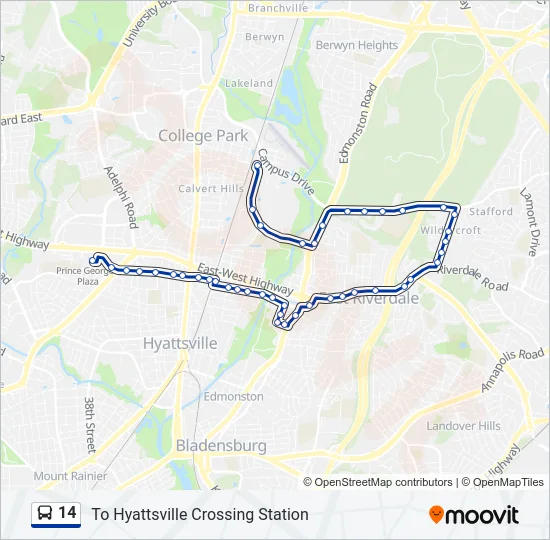 14 Bus Line Map