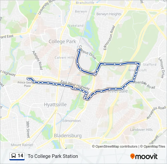 14 Bus Line Map