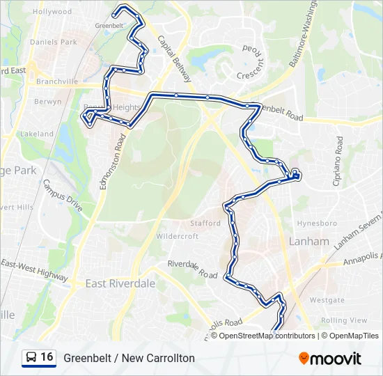 16 Bus Line Map