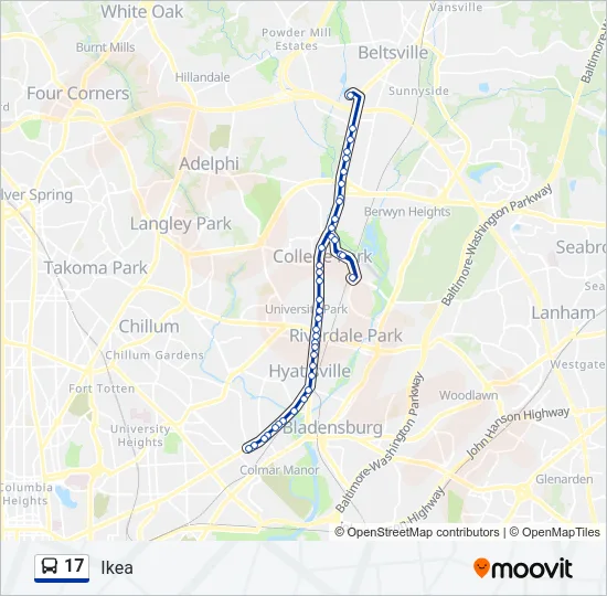 17 Bus Line Map