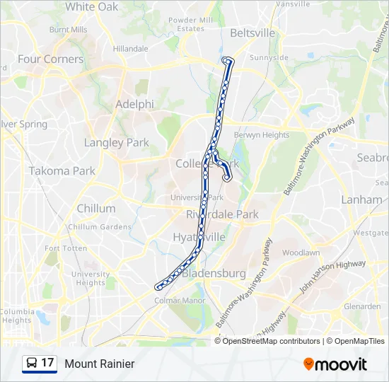 17 Bus Line Map
