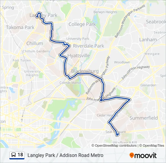 18 Bus Line Map