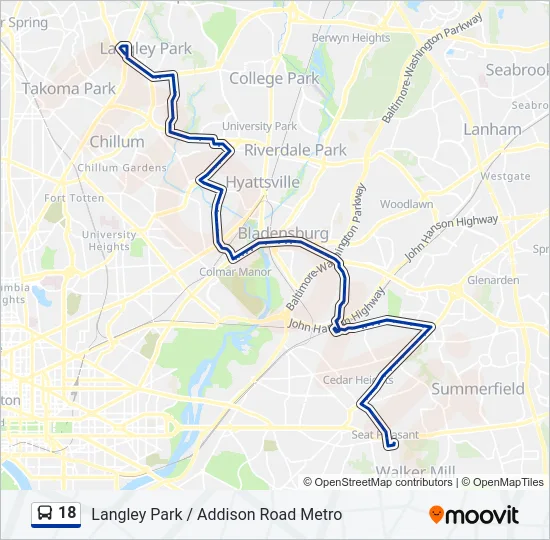 18 Bus Line Map