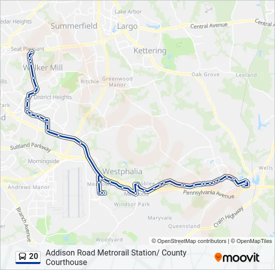 20 Bus Line Map