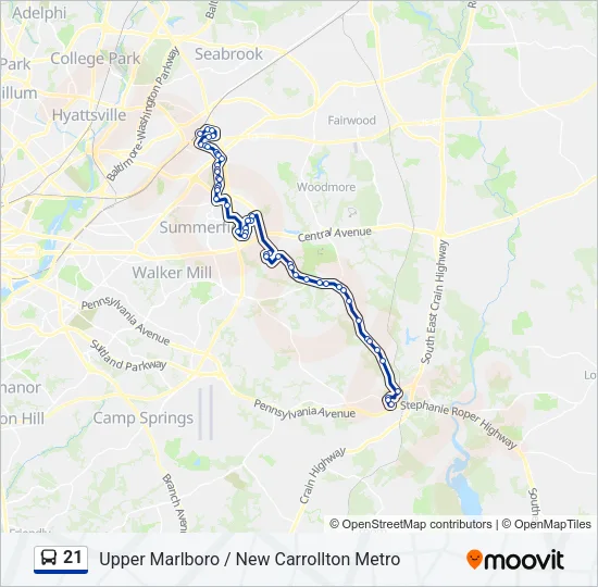 21 Bus Line Map