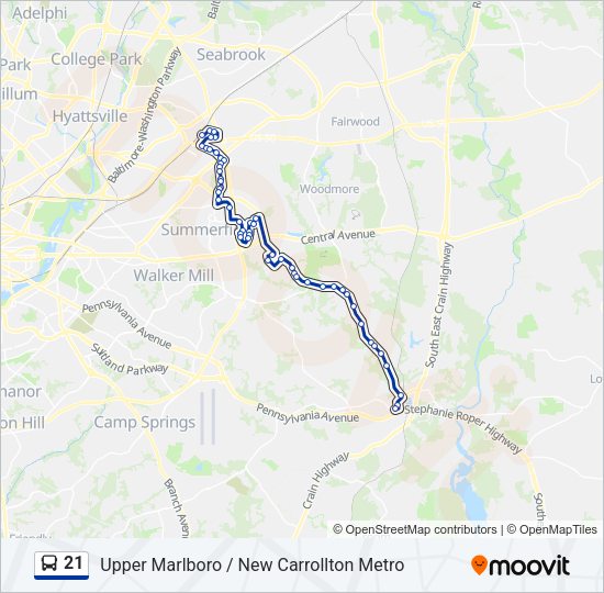 21 Bus Line Map