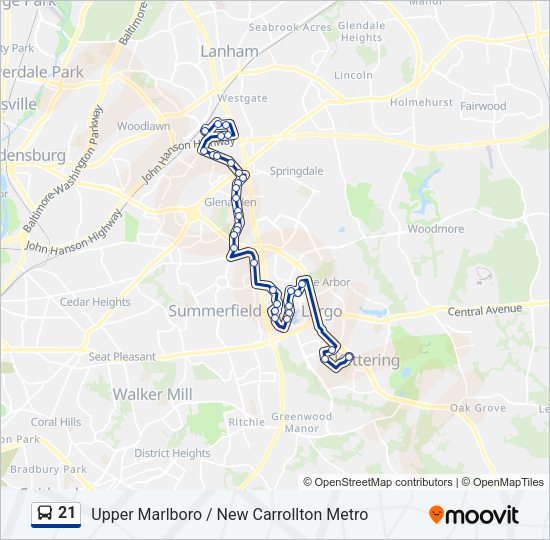 21 Bus Line Map