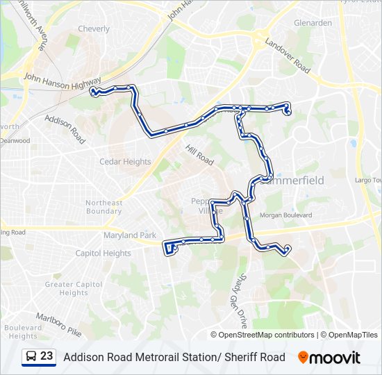 23 Bus Line Map