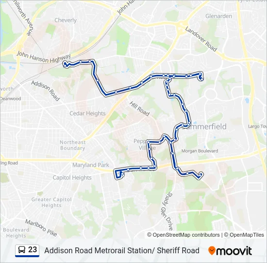 23 Bus Line Map