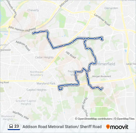 23 Bus Line Map