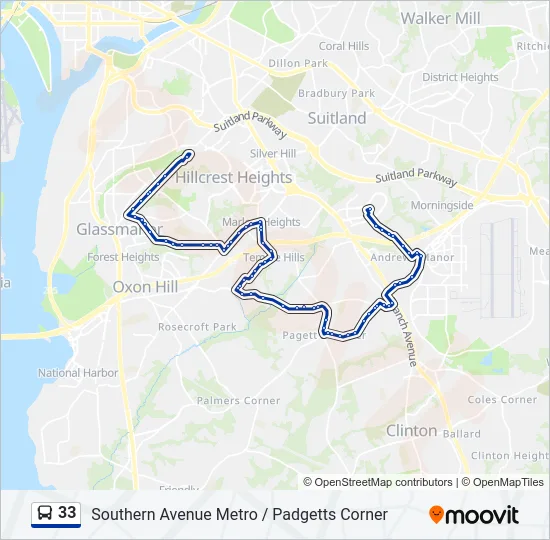 33 Bus Line Map